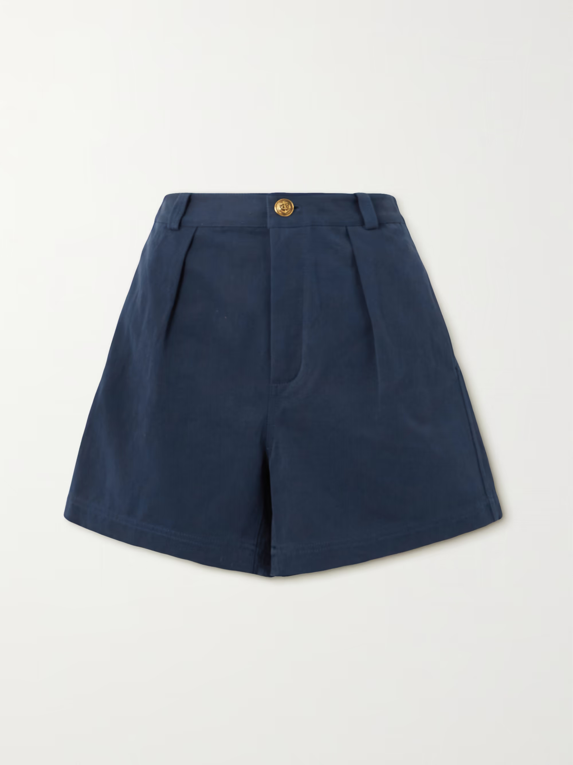 Pleated cotton and linen-blend twill shorts | NET-A-PORTER (US)