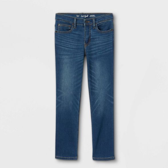 Boys' Stretch Pull-On Straight Denim Pants - Cat & Jack™ Medium Blue Wash | Target