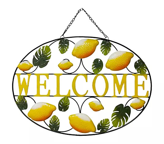 Make Your Selection: Temp-tations 24" Wide and 17" Tall Metal Welcome Sign | QVC