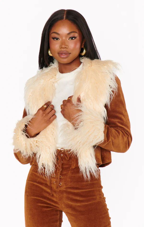 Penny Lane Cropped Coat ~ Saddle Brown Cord w/Faux Fur | Show Me Your Mumu