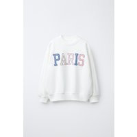 Zara - Sweatshirt Mit Schriftzug-Patches - Cremefarben - 6-7 Jahre (122 Cm) - Unisex | Zara DE