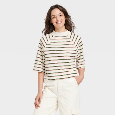 Women's Elbow Sleeve Mock Turtleneck T-Shirt - Universal Thread™ | Target