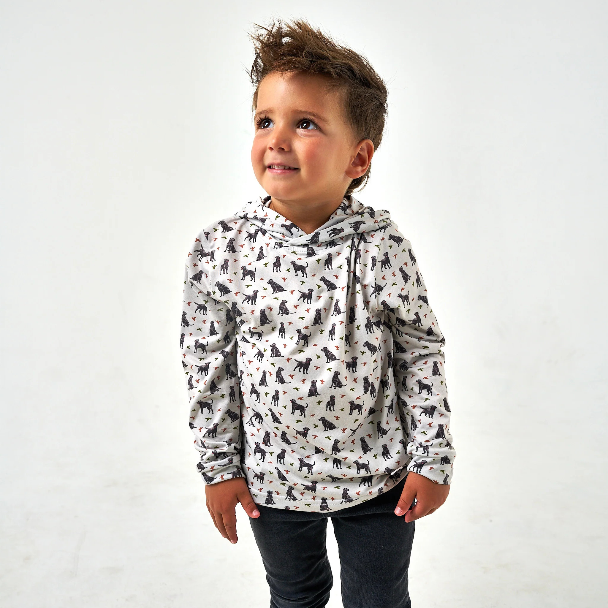 Youth Ducks And Dogs Performance Hoodie | BURLEBO | BURLEBO