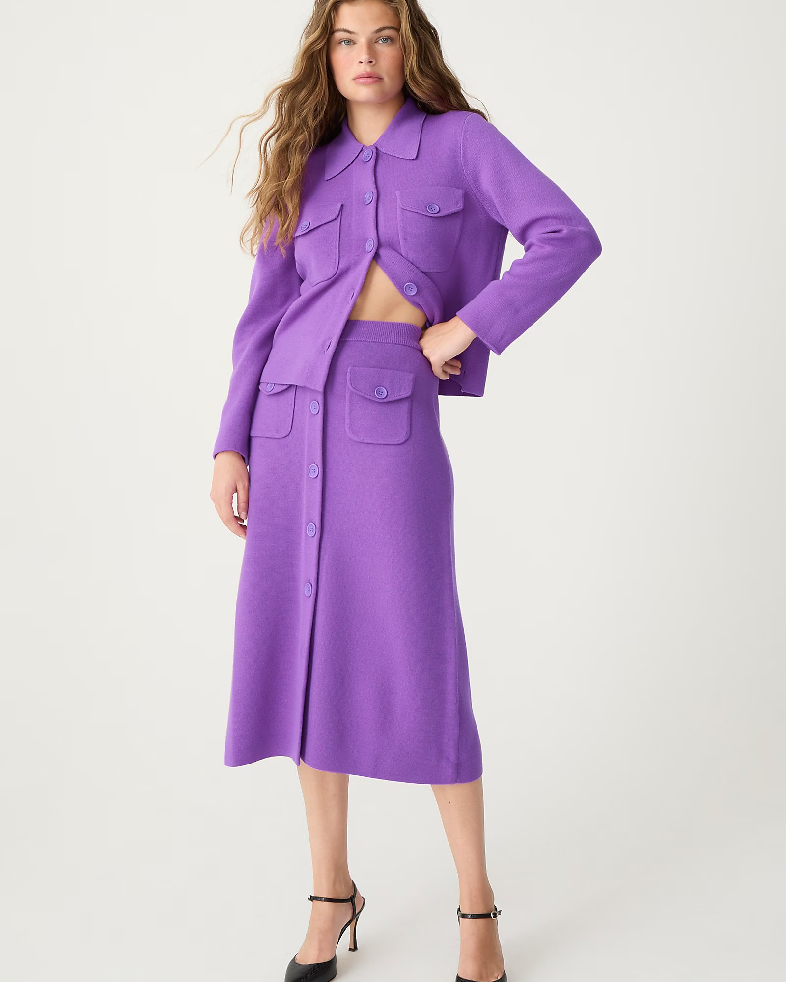 Merino wool button-front sweater-skirt | J. Crew US