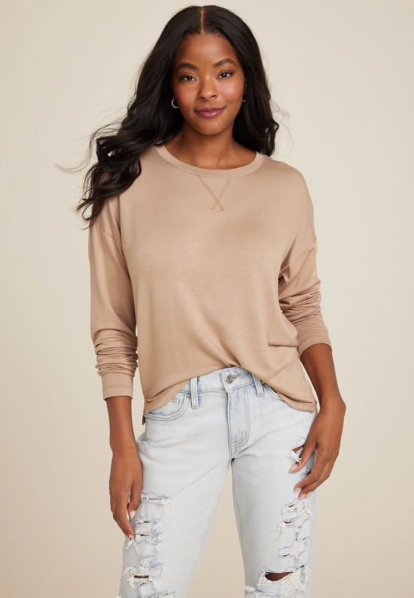 24/7 Clara Long Sleeve Tee | Maurices