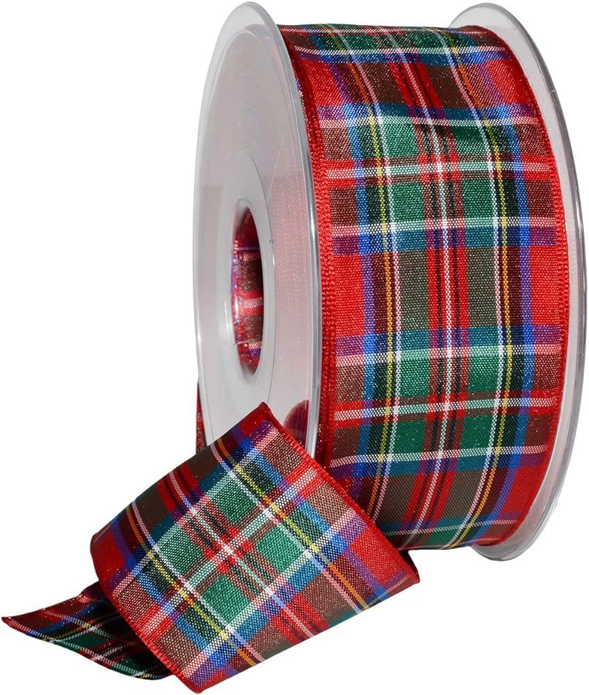 Morex Ribbon 975 Edinburgh, 1.5 inches by 27 Yards, Royal Stewart Tartan | Amazon (US)