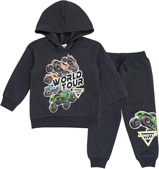 Monster Jam Grave Digger Monster Mutt Megalodon Fleece Pullover Hoodie & Pants Toddler to Big Kid | Amazon (US)