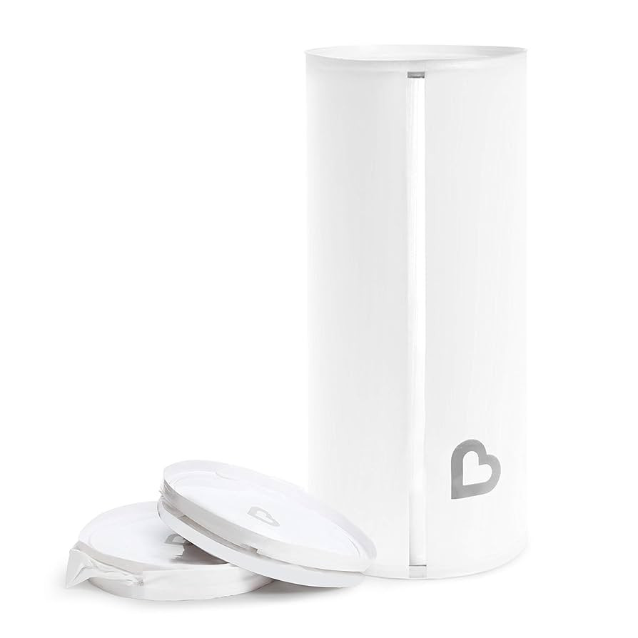 Munchkin® Toss™ Portable Disposable Diaper Pail, Holds up to 90 Newborn Diapers, 3 Pack, White | Amazon (US)