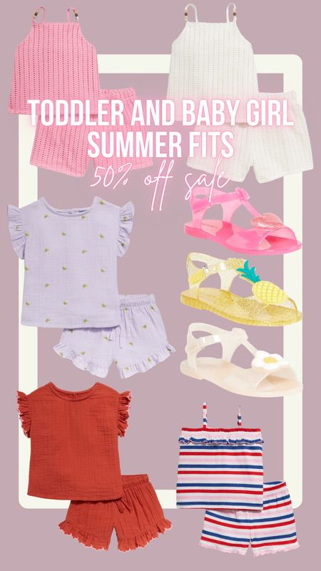 Toddler and baby girl summer outfits 50% off sale at old navy

#LTKKids #LTKBaby #LTKSeasonal