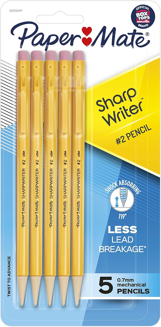 Paper Mate 3037631PP SharpWriter Mechanical Pencils, Twistable Tip, 0.7 Mm, Pack of 1 Blister, To... | Amazon (US)