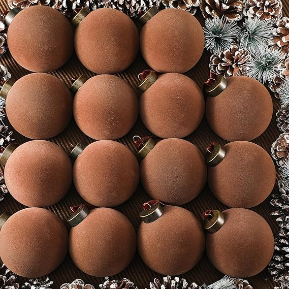 Liliful 15 Pcs Velvet Christmas Balls Bulk Flocked Christmas Tree Ball Ornaments Plastic Balls Xm... | Amazon (US)