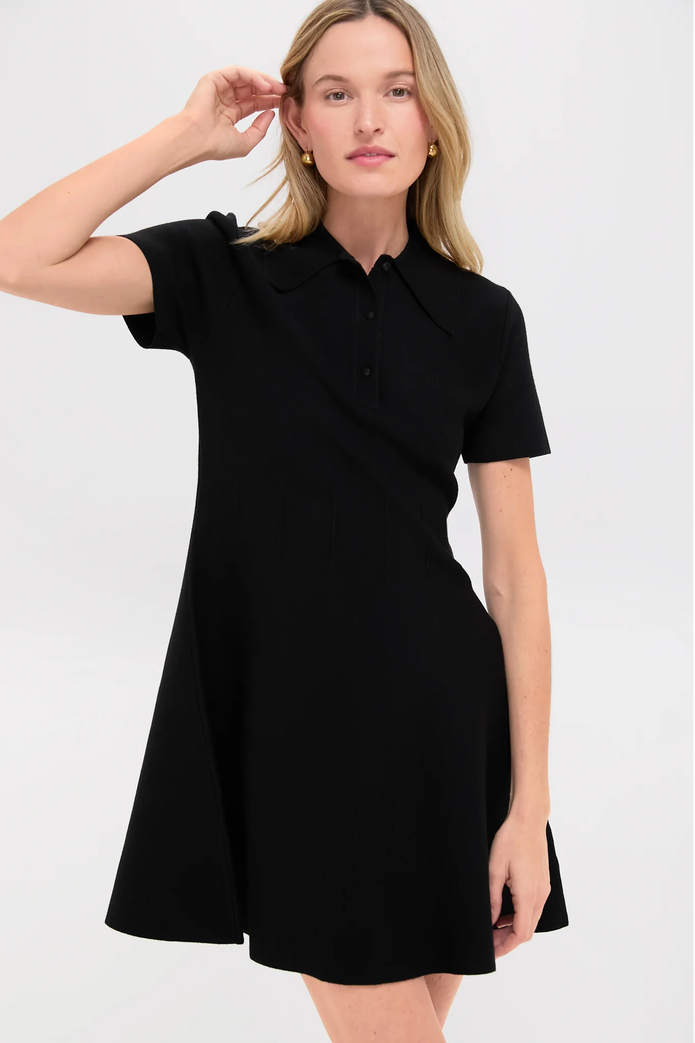 Black Knit Renata Polo Dress | Tuckernuck (US)