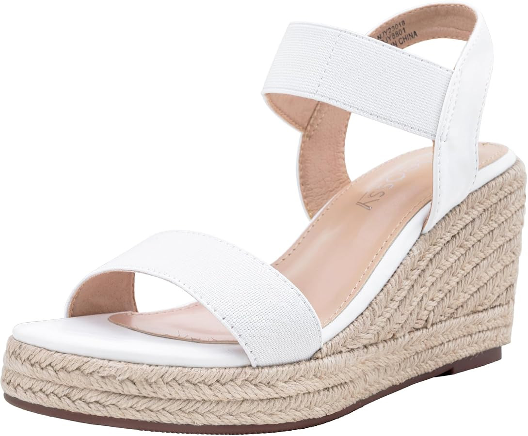 Jeossy Women's 8801 Wedge Sandals for women, 3.5 Inch Ankle Strap Espadrille Sandals for Women Dr... | Amazon (US)