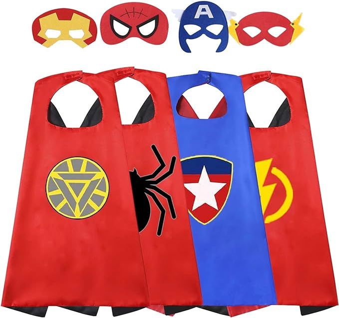 Toys Gifts for 3-8 year old Boys Girls Dress Up Superhero Capes and Masks for Kids Birthday Party... | Amazon (US)