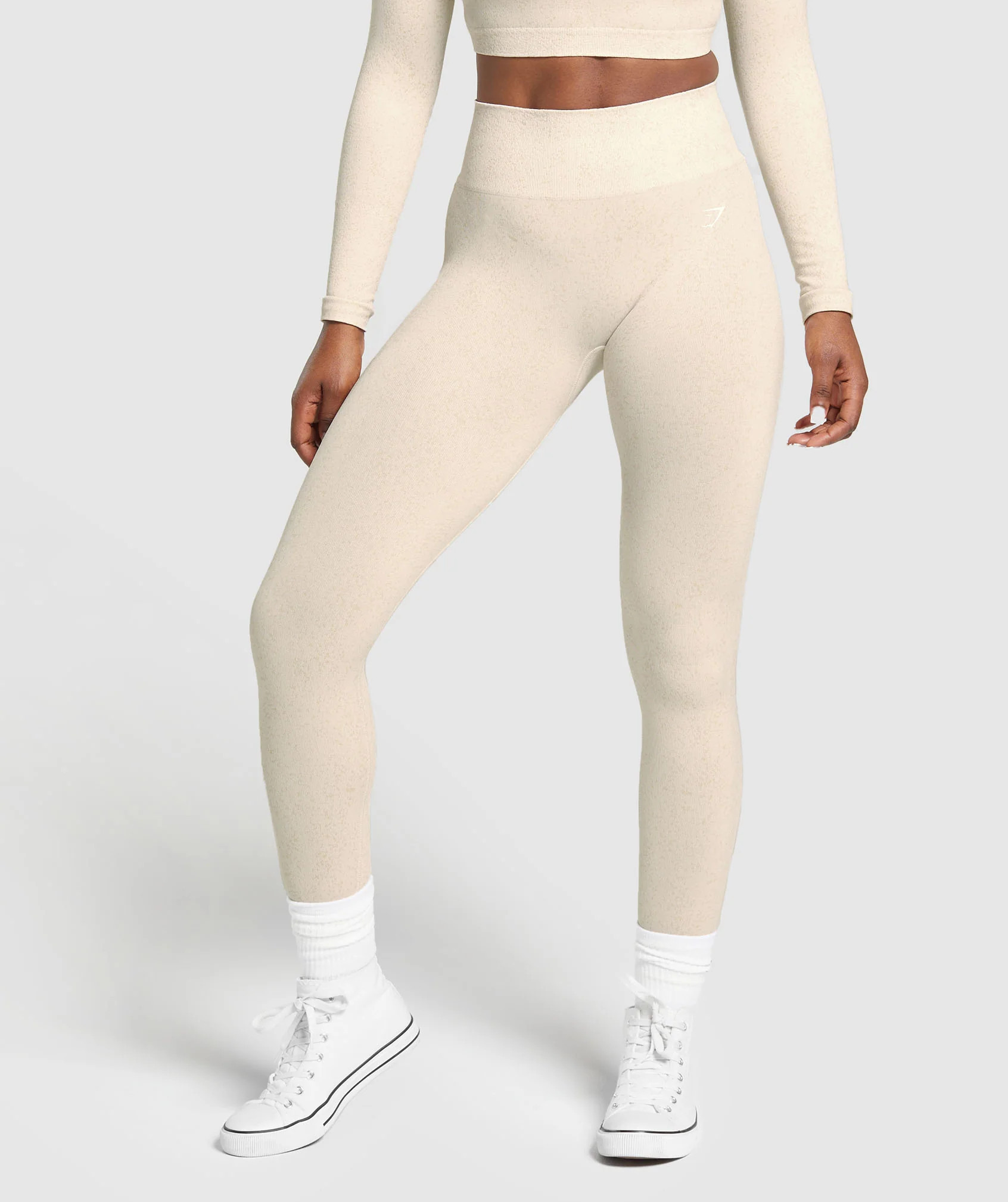 Gymshark Adapt Fleck Seamless Leggings - Coconut White | Gymshark US