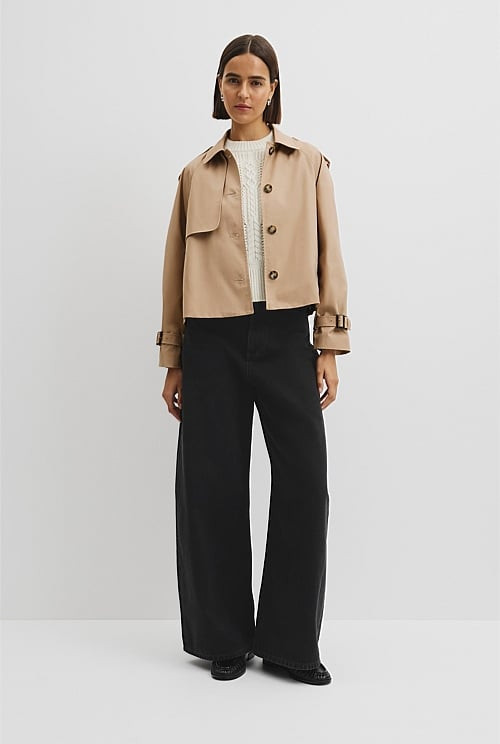 Crop Swing Trench Jacket | Country Road