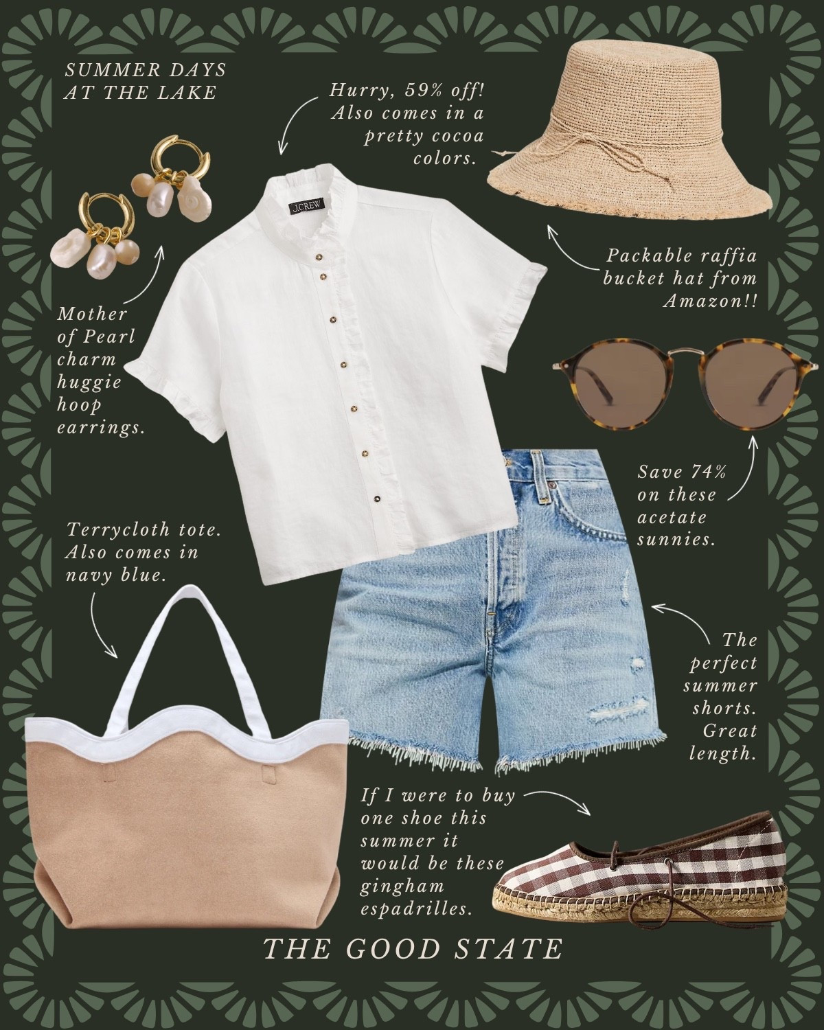 This is for the Nancy Meyers-loving girlies living their best life as they sip on a cup of freshly brewed coffee and watch the sunrise over the lake. For the ones breathing in slow mornings and fresh air. This is for the ladies spending all day out on the boat and the evening on the dock with a glass of wine and good company. For the girlies who still flip on The Parent Trap and eat Oreos dipped in peanut butter. This is for the ladies who love all things gingham, their trusty ball cap and the ease of a Summertime dress. For those thriving in this Americana Summer. This is for you🫶🏼 Ootd, outfit idea, style tip, classic style, timeless style striped sweater, quince, J.Crew, J.Crew, factory, target, target fashion, target style, Walmart, Anthropologie, Anthro, Madewell, white dress, spring dress, summer dress, spring fashion, summer fashion, vacation, outfit, Fourth of July, outfit, red, white, and blue outfit, gingham dress, quilt dress, organic skincare, pearl, jewelry, Abercrombie, and Fitch, Tuckernuck, Madewell, H&M, Amazon, Amazon style, farmers market outfit, sissy light hat, dolce vita, women’s shoes, raffia bags, wedding guest dress, dress, wedding guest, Lauren England, the good state, lake, lake outfit, lake house, summer sweater, American flag sweater, ll bean

#LTKStyleTip #LTKSaleAlert #LTKSeasonal