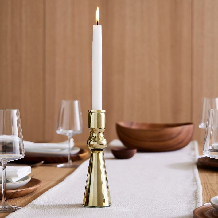 Modern Mercury Glass Taper Holders | West Elm (US)