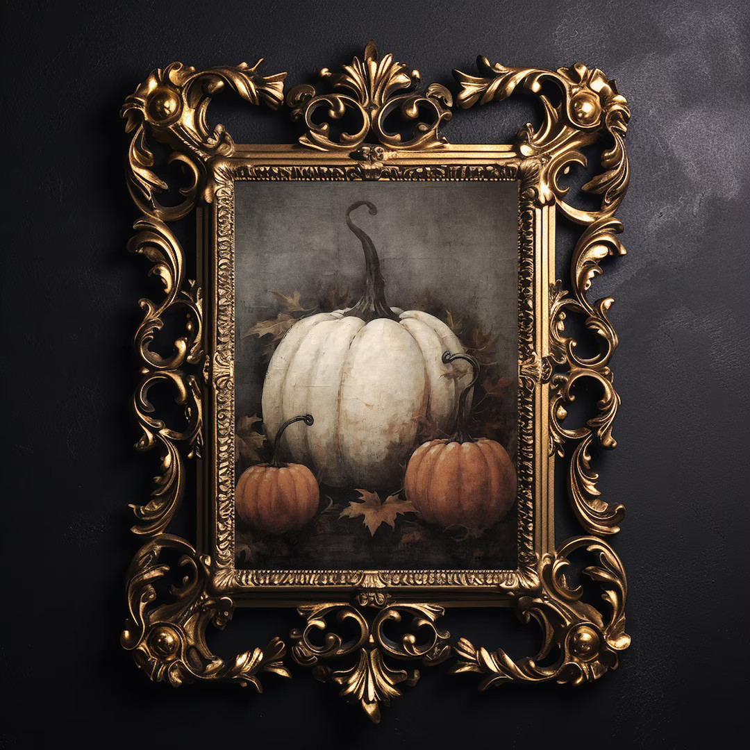 Printable Pumpkin Still Life, Fall Wall Decor, Painting Rustic Fall Art, Vintage Autumn Print, Ha... | Etsy (US)