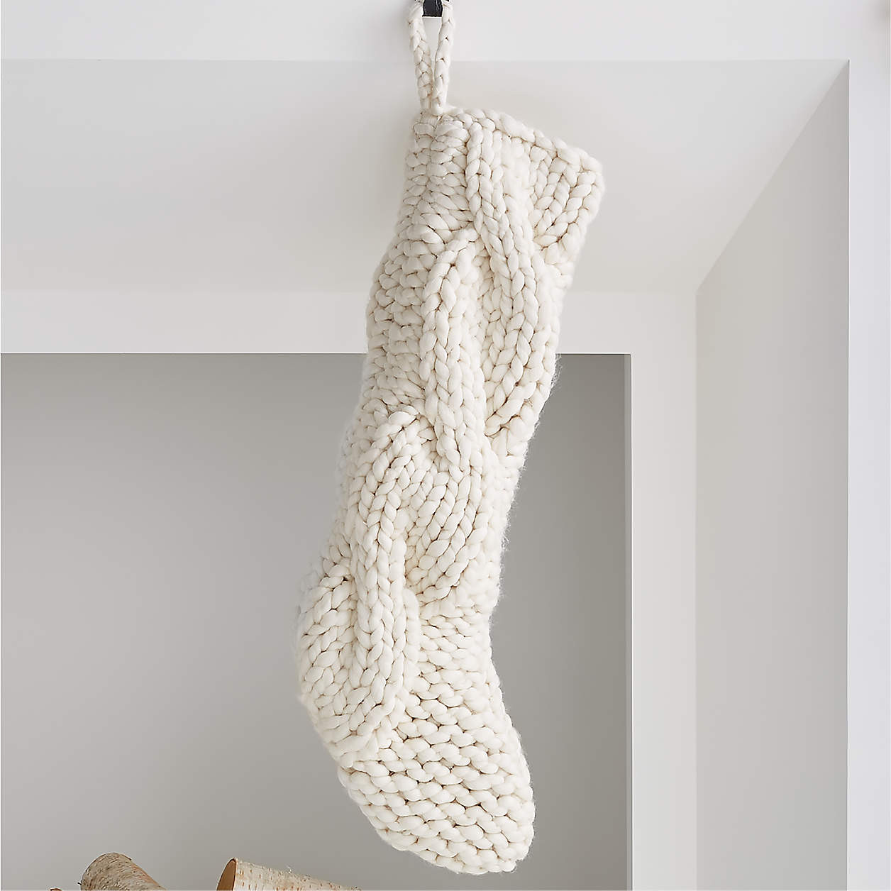 Ivory Cozy Knit Christmas Stocking + Reviews | Crate & Barrel | Crate & Barrel