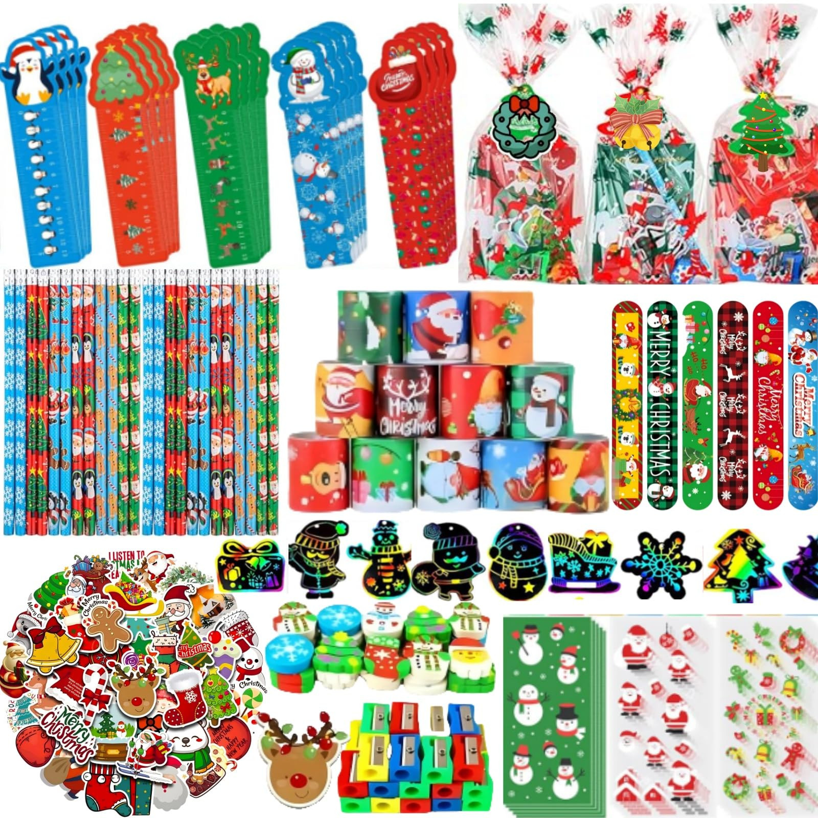 Christmas Stationery Party Favors 24 Pack, Christmas Classroom Gifts Goodie Bags Xmas Gifts for K... | Amazon (US)