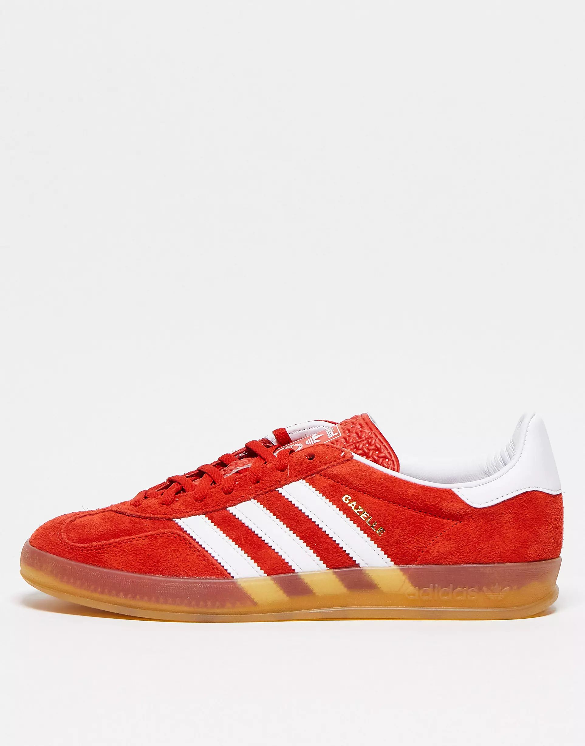 adidas Originals Gazelle Indoor trainers in red with gum sole | ASOS (Global)