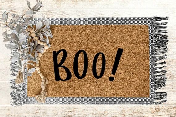 Boo Doormat | Fall Doormat | Ghost Doormat | Halloween Doormat | Home Decor | Fall Decor | Front ... | Etsy (US)