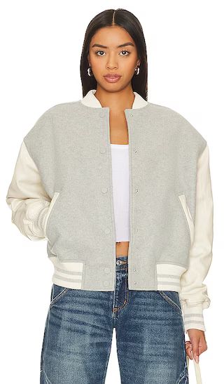 Varsity Bomber in Grey001 | Revolve Clothing (Global)