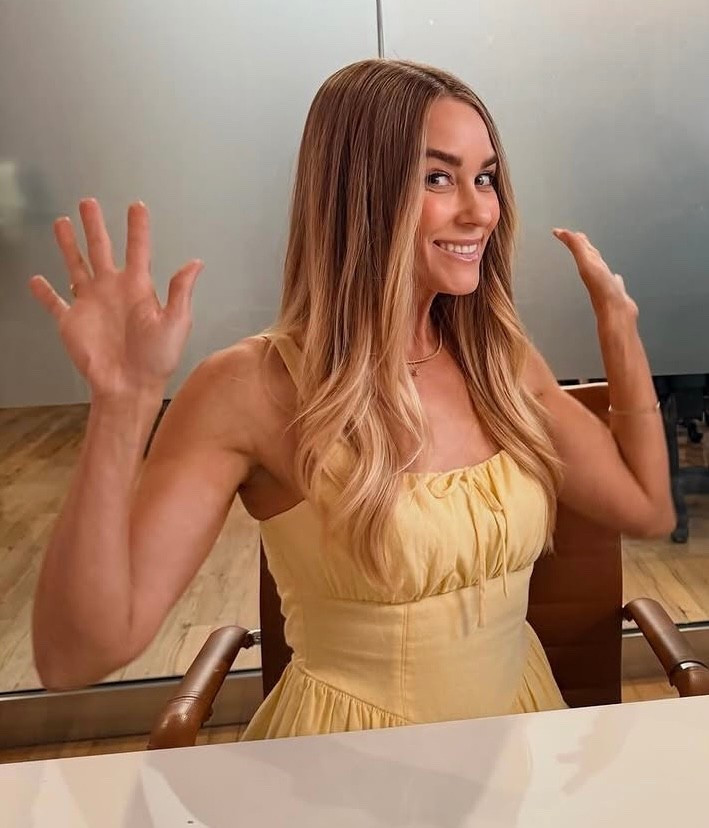 Lauren Conrad's yellow inen Maxi Dress . Imagine a tranquil afternoon basking in the soft glow of summer, with gentle breezes carrying the scent of blooming fields. This peaceful scene, offering a serene and stylish option for relaxed summer days and effortless elegance. 