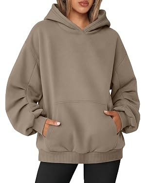 ANRABESS Oversized Hoodies for Women Fleece Sweatshirt | Ruched Long Sleeve Pullover Top , with K... | Amazon (US)