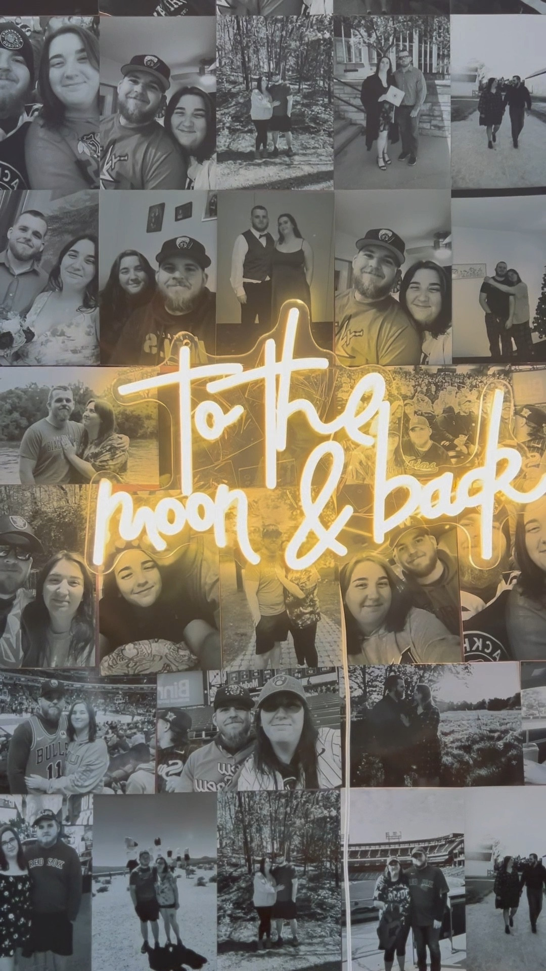 My #weddingcouple from yesterday made this beautiful #weddingbackdrop 🌜🤍 We love a #weddingdiy here!! 
#weddingcrafts #weddingtok #bridesoftiktok #2026bride #2027bride #desserttable #sweetstable #diydecor #backdrop #diybackdrop #neonsign #tothemoonandback 

#LTKParties #LTKWedding