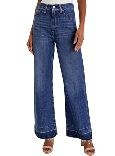 Astylish Ladies Wide Leg Jeans High Waisted Baggy Zimbaplatinum Jeans Straight Leg Denim Pants Blue | Amazon (US)
