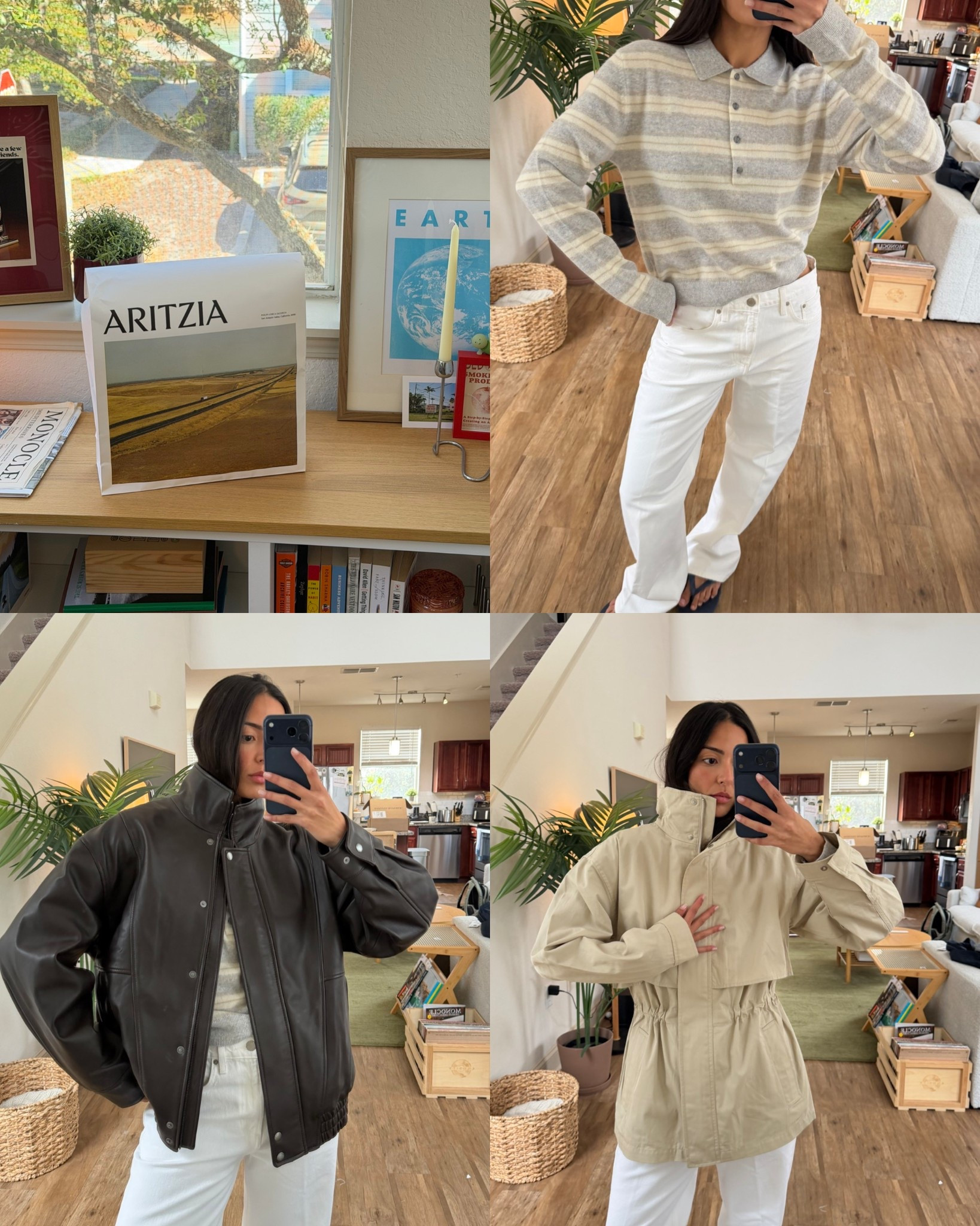 my @Aritzia pre spring picks (part 1) 
wearing the striped polo in a medium
bomber jacket in a medium
trench in a smalll

#LTKValentine #LTKootd #LTKgrwm