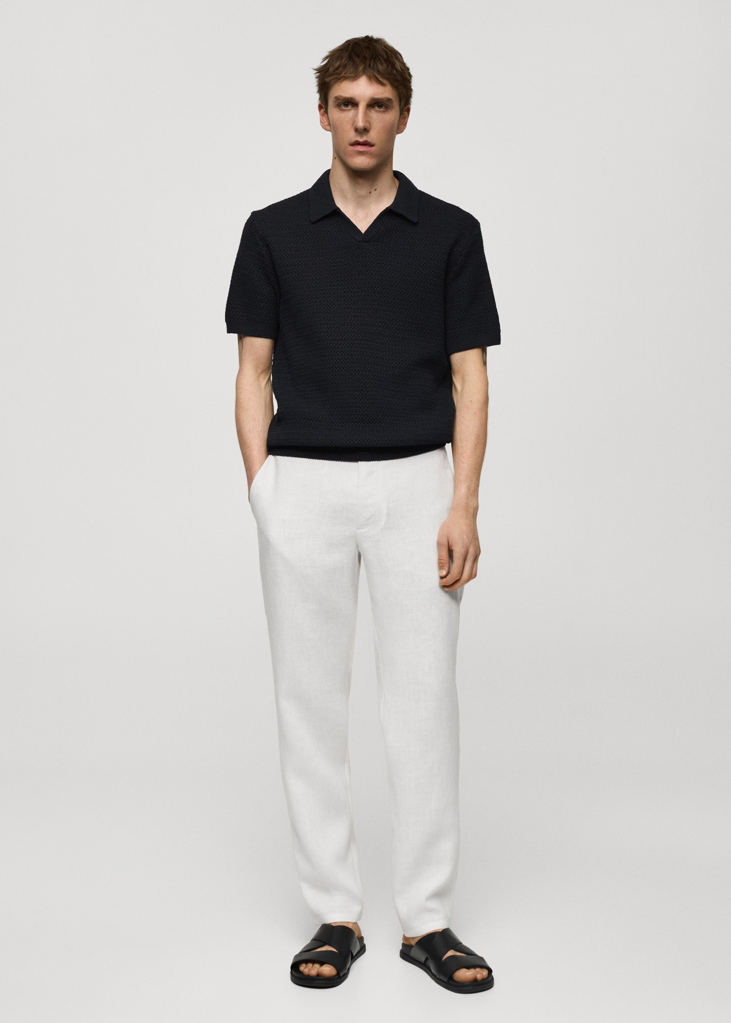 Slim-fit 100% linen trousers - Man | MANGO United Kingdom | MANGO (UK)