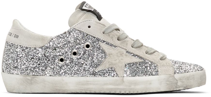 SSENSE Exclusive Silver Glitter Superstar Sneakers | SSENSE
