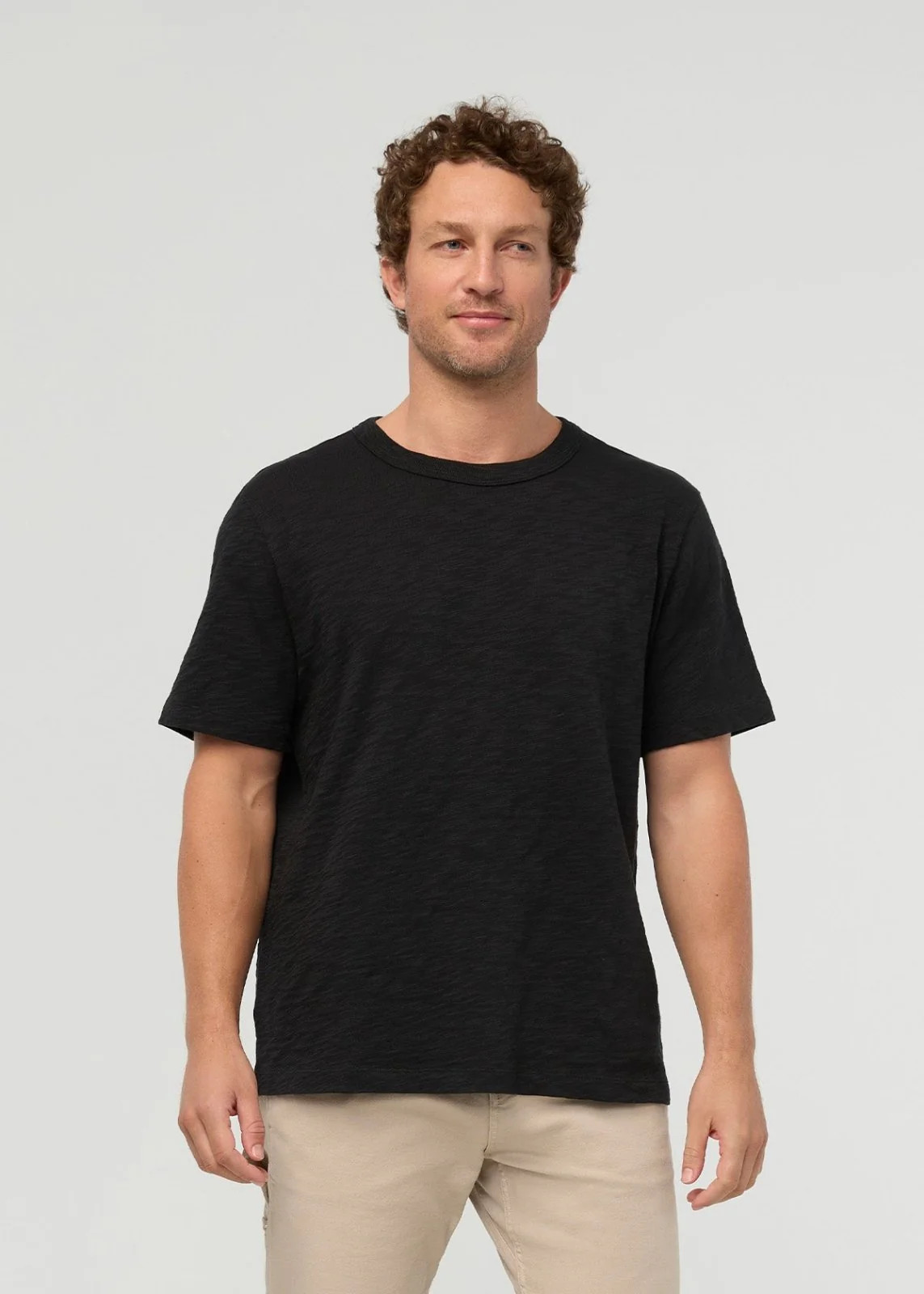 Midweight Slub Jersey Tee - Black | DUER