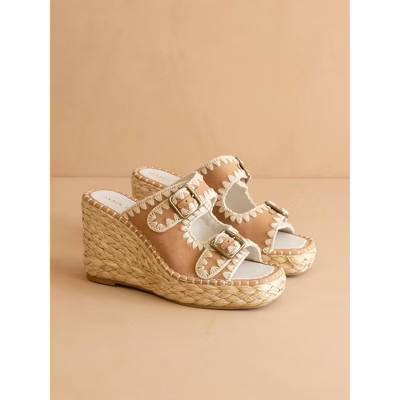 Women's The Rae Embroidered Espadrille Wedges - OASIS SOCIETY US9 | Target