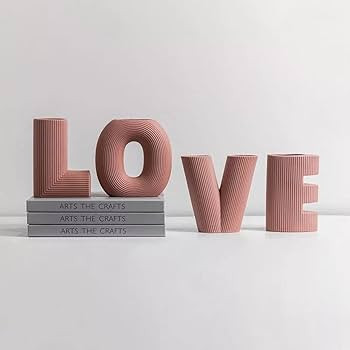 Love Letters Vase for Room Decor, Flower Vase for Home Decor, Set of 4 Ceramic Vases for Wedding ... | Amazon (US)