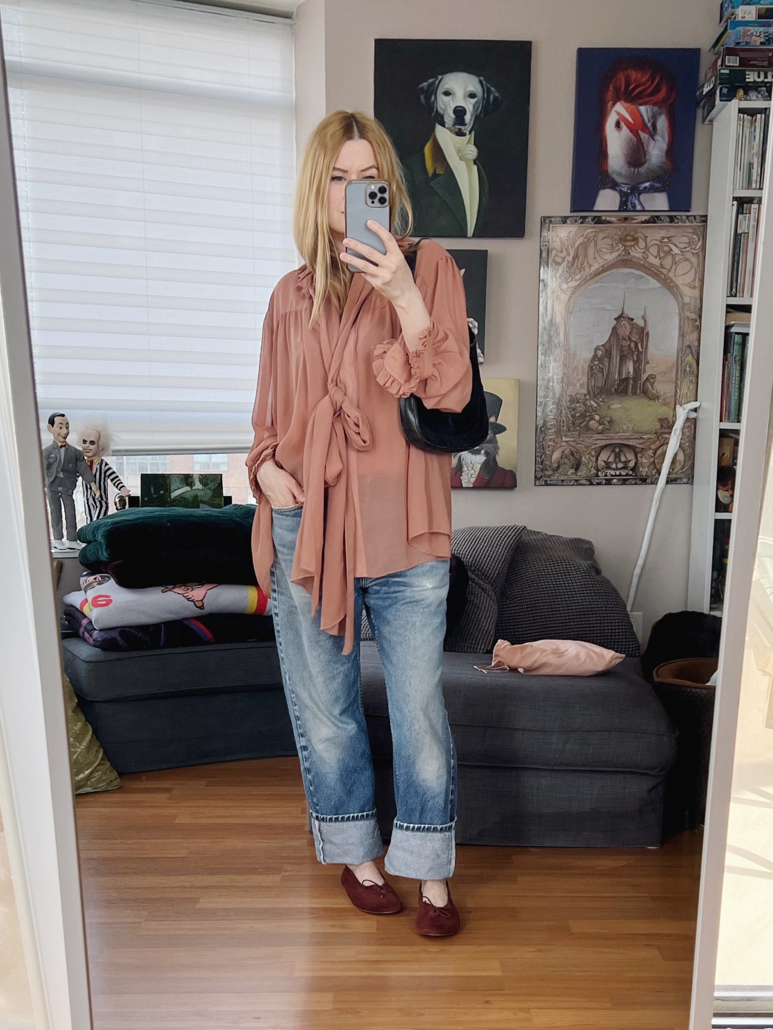 When I saw the Chloe shoe from f/w Fashion Week it was so reminiscent of old Chloe that I made it my mission to find a vintage piece from that era. It actually didn’t take long to find this early 00s Chloe blouse on Etsy. It’s semi sheer and has a matching tank underneath, and the tie can be tied in multiple ways. 
Everything here is vintage except the flats which I have to swap out anyway due to the rain. 
•
#springlook #vintagechloe #vintagelevis #vintagegucci #torontostylist #StyleOver40  #fashionstylist #FashionOver40  #MumStyle #genX #genXStyle #shopSecondhand #genXInfluencer #genXblogger #Over40Style #40Plus


#LTKfindsunder100 #LTKstyletip #LTKover40