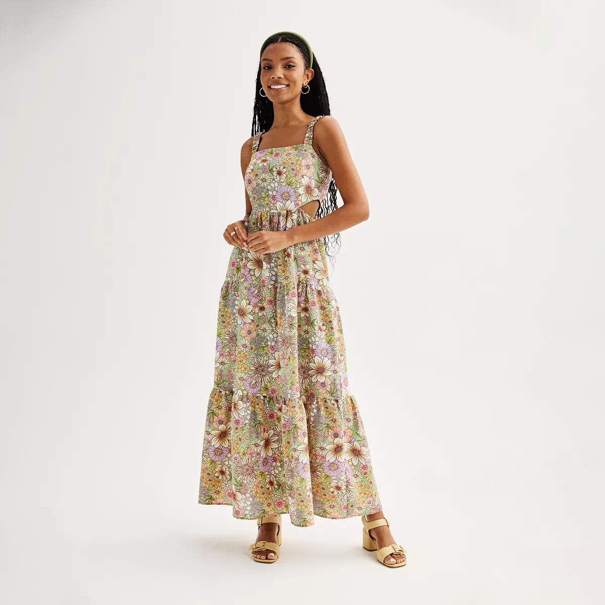 Juniors' Rewind Sleeveless Cut-Out Maxi Dress | Kohl's