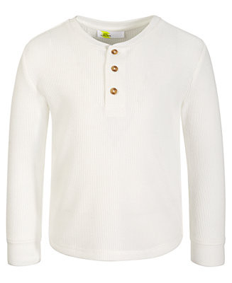 Toddler Boys Solid-Color Thermal Henley Shirt, Created for Macy's | Macy's