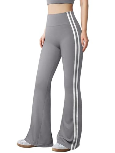 OQQ Yoga Pants Women High Waist Stripes Soft Casual Stretch Flared Bottoms Trousers | Amazon (US)