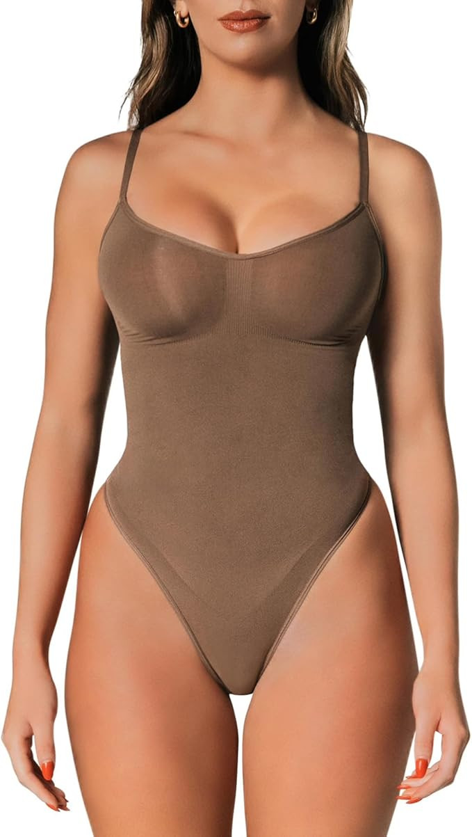 Shapewear Tummy Control Bodysuit Thong or Brief: Sculpting Shaper Tank Top Bodysuits & Snatched W... | Amazon (US)