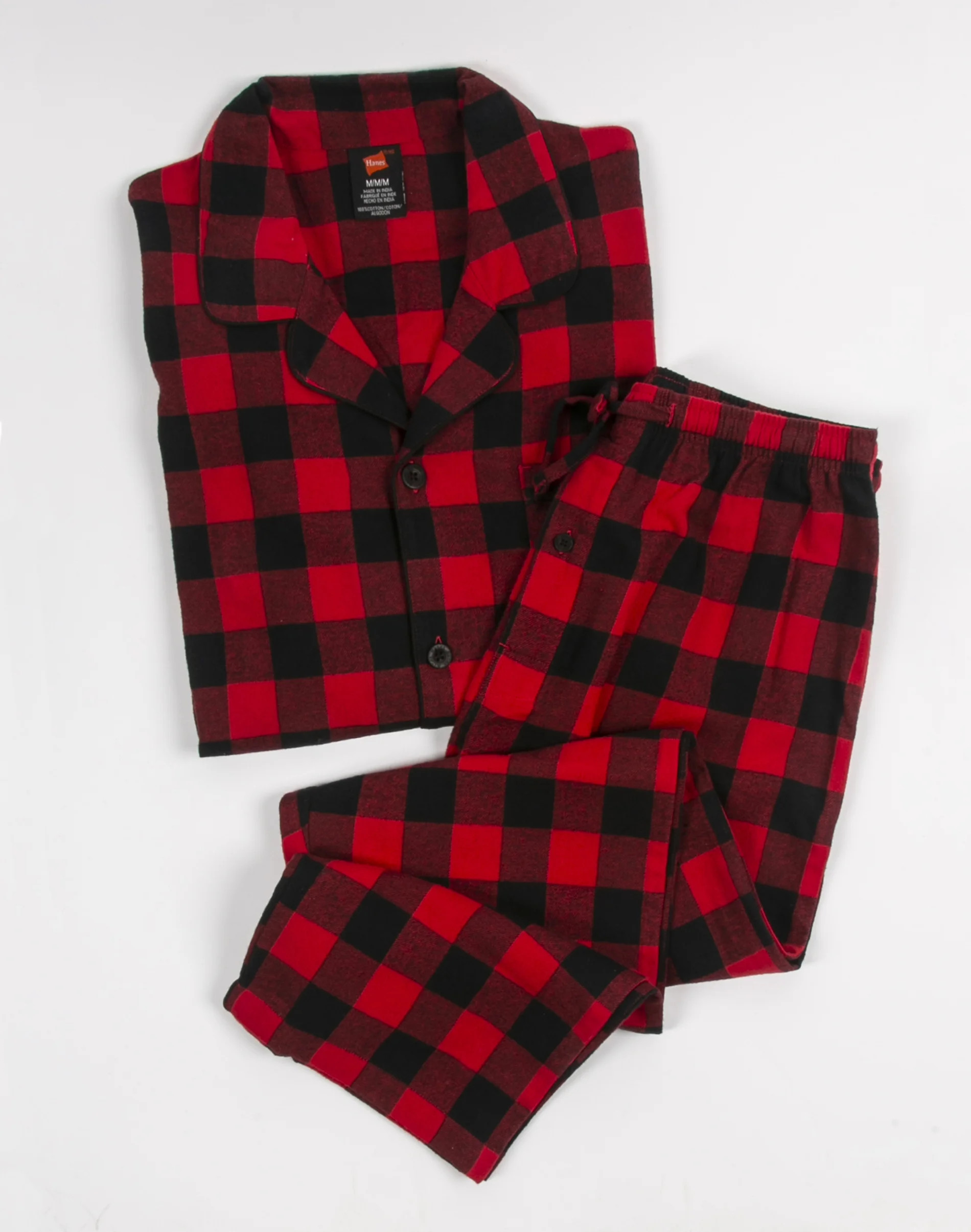 Hanes Men's Flannel Pajamas Red/Black Plaid 5XL | Hanes.com