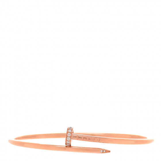 CARTIER 18K Pink Gold Diamond Small Juste Un Clou Bracelet 16 | Fashionphile