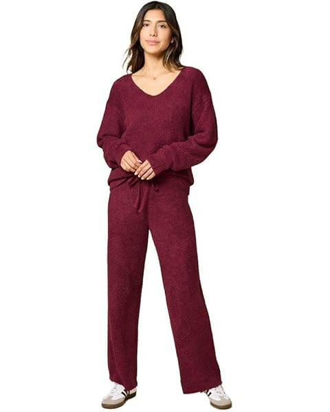 Softies Waffle Marshmallow V-Neck Lounge Set for Women – Ultra Soft 2-Piece Loungewear with Lon... | Amazon (US)