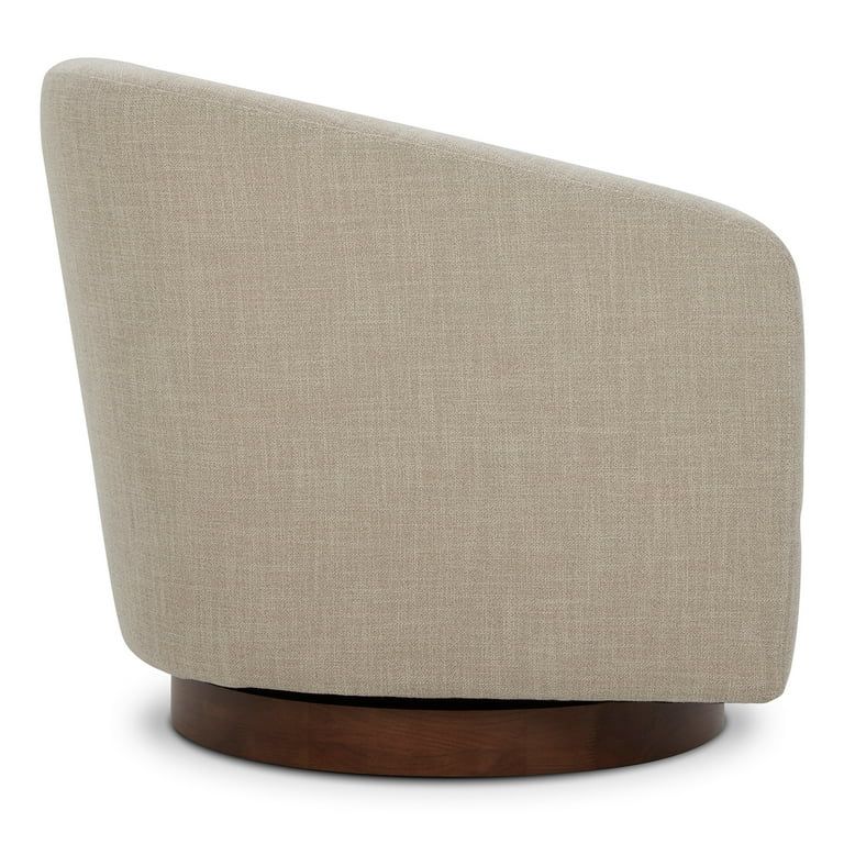 CHITA Swivel Accent Chair Fabric, Round Barrel Arm Chair Living Room, Flax Beige | Walmart (US)