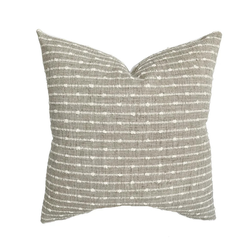 Hayden | Oatmeal Woven Stripe Pillow Cover | Linen and James