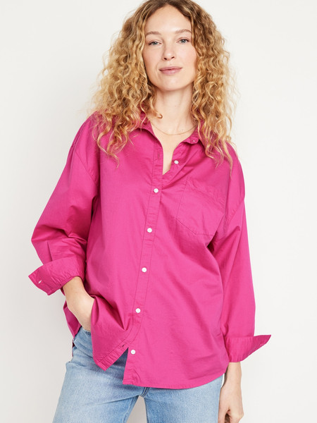 Oversized Button-Down Boyfriend Shirt | Old Navy (CA)