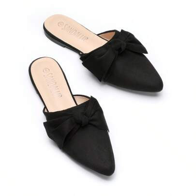 Mules Women Shoes W Pointed Toe And Elegant Bowknot Valentines | SHEIN